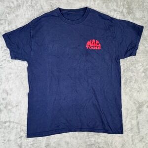 Mac Tools Mens Navy Blue Breaking Nuts Skull Piston Graphic T-Shirt S